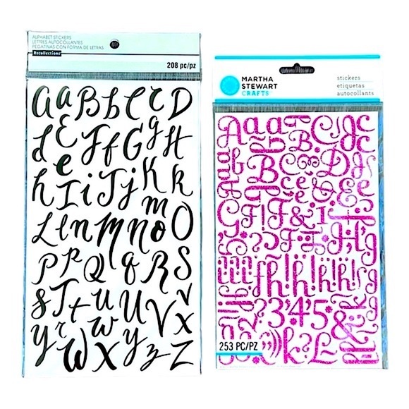 NWT Martha Stewart Crafts & Recollections Pink/Black Alphabet Scrapbook Stickers - Picture 1 of 13